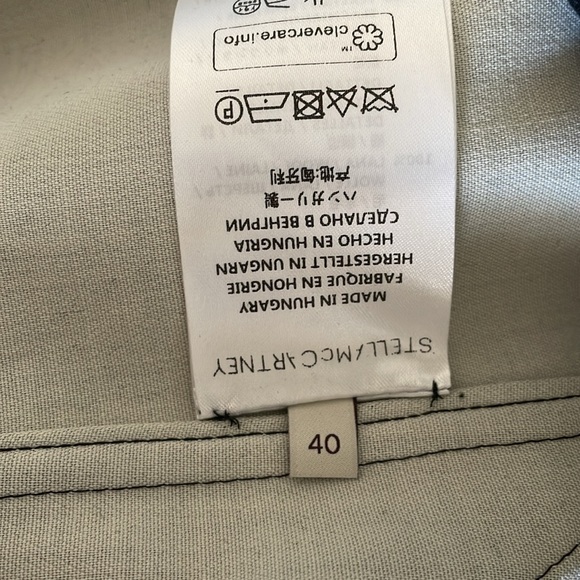 Stella McCartney Black V-neck Front Zip Cropped Wool Blend Jacket size 4 - Picture 6 of 9